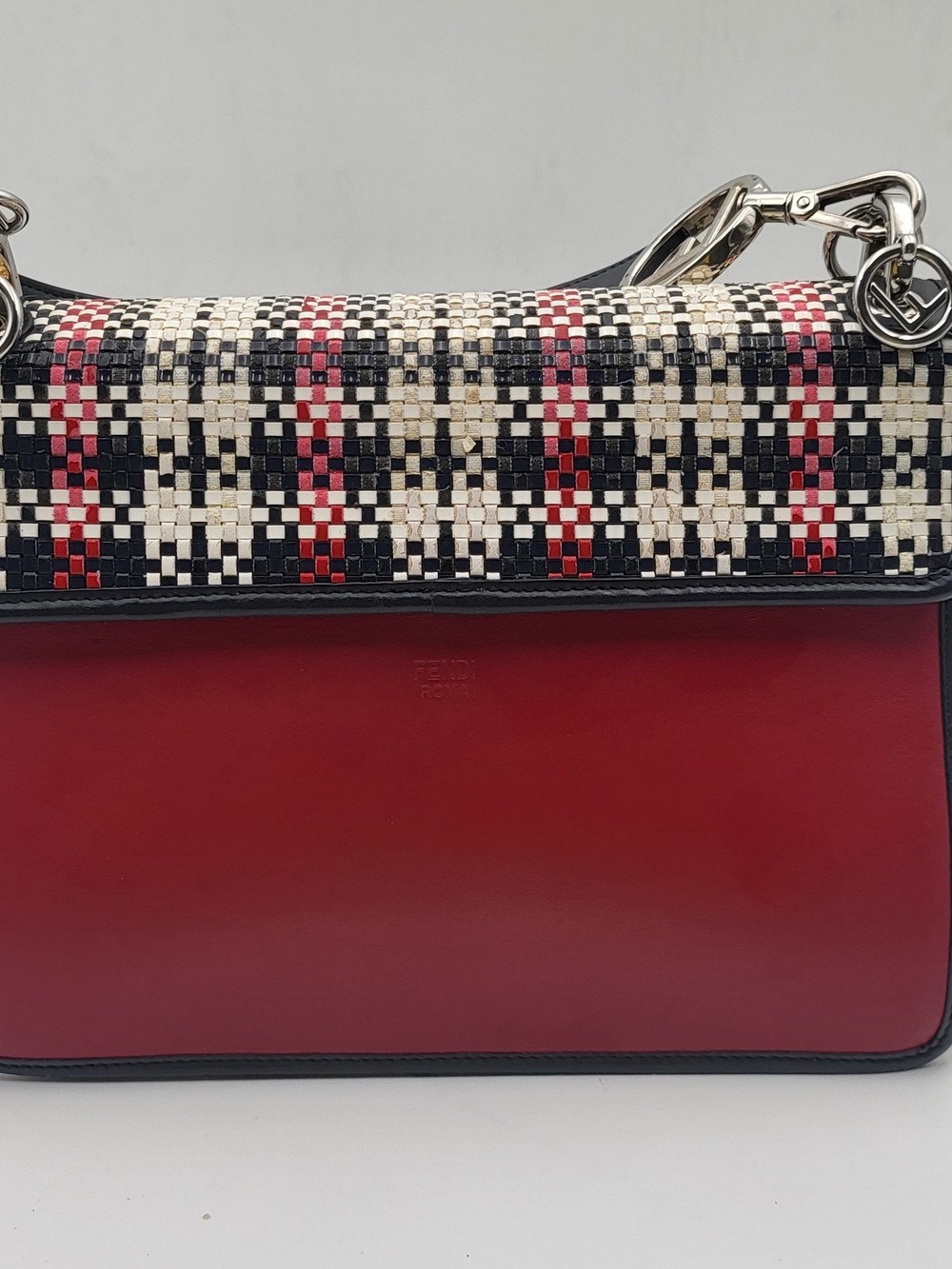 Fendi Kan I Woven Medium Baguette Shoulder Crossbody Bag. Auth w/COA.. - Picture 2 of 16